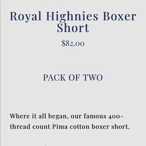 NEVER WORN Royal Highnies! High end boxer shorts.